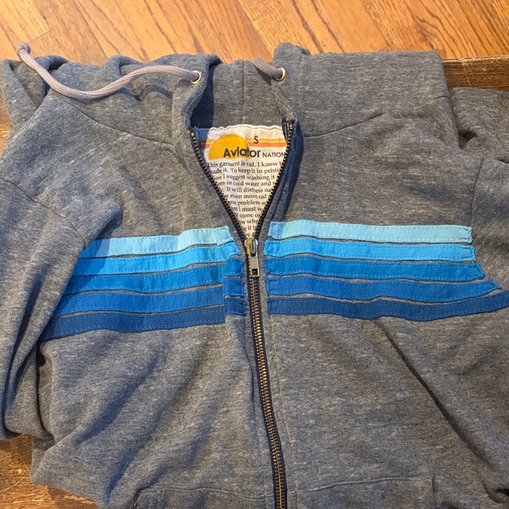 Avalon Kids Gray Hoodie with Blue Accents